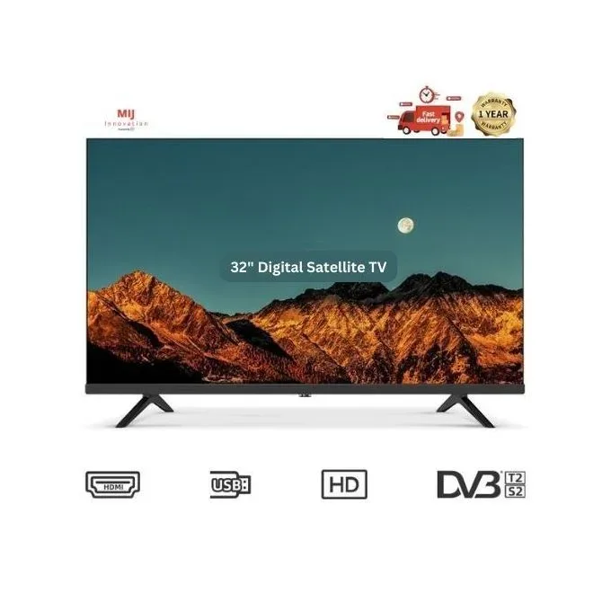 Mi+ (MIJ-3210) 32" Digital Frameless HD LED TV – Built-in Decoder (Watch Free Local Channels, No External Box Needed) .